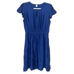 Navy blue flutter sleeves Dress NWOT